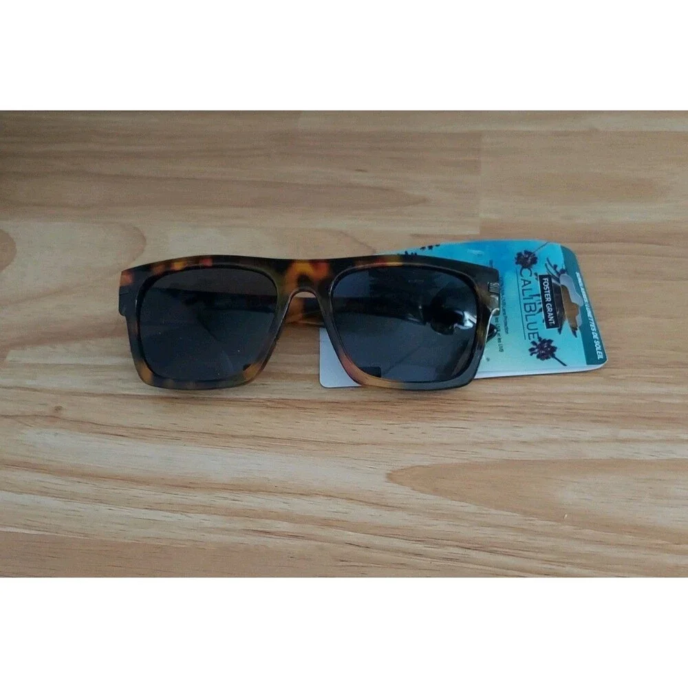 2 Foster Grant CaliBlue Sunglasses Square Tortoise Fashion 100% UVAUVB - NEW